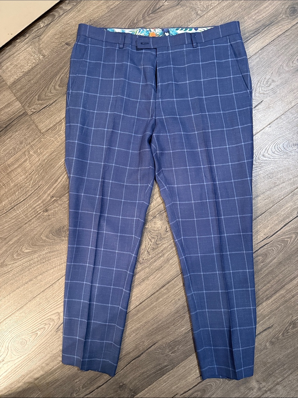 Paisley & Gray Navy Windowpane Dress Pants